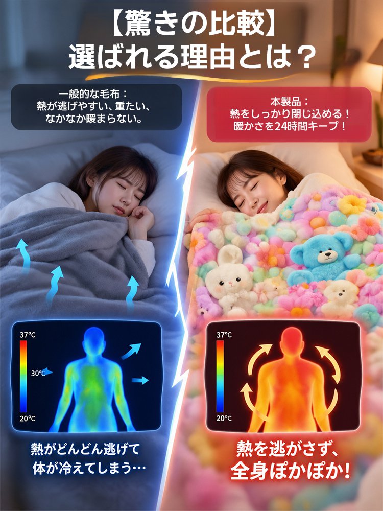 Sumika Fuwa 虹色3D蓄熱フランネル毛布