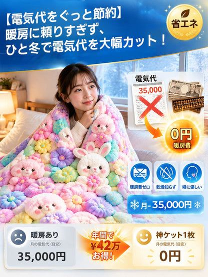 Sumika Fuwa 虹色3D蓄熱フランネル毛布